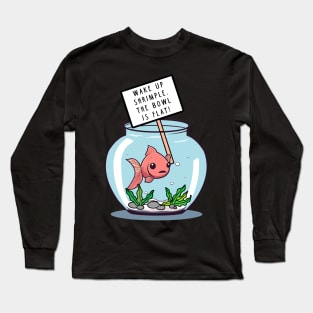 Flat Earth Fish Bowl Pun Dad Joke Men Women Funny Graphic Long Sleeve T-Shirt